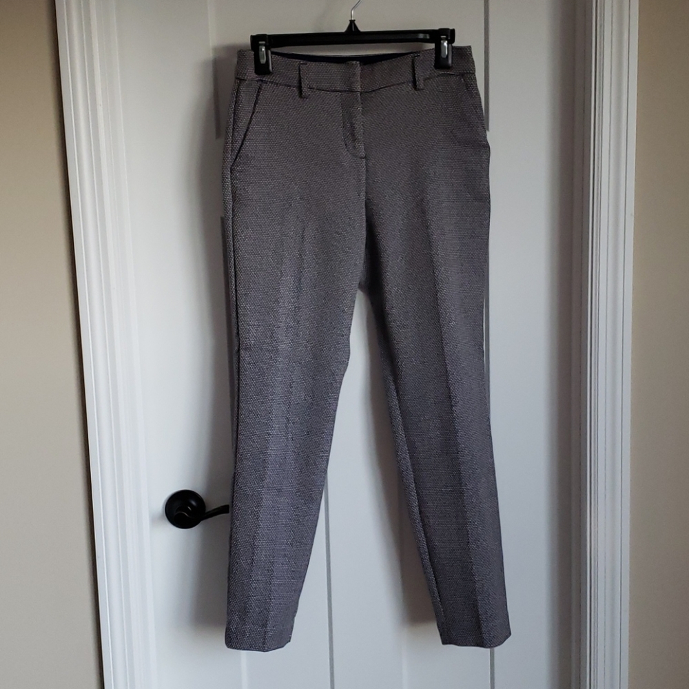 Express Skinny Columnist Blue and White Twill Pant